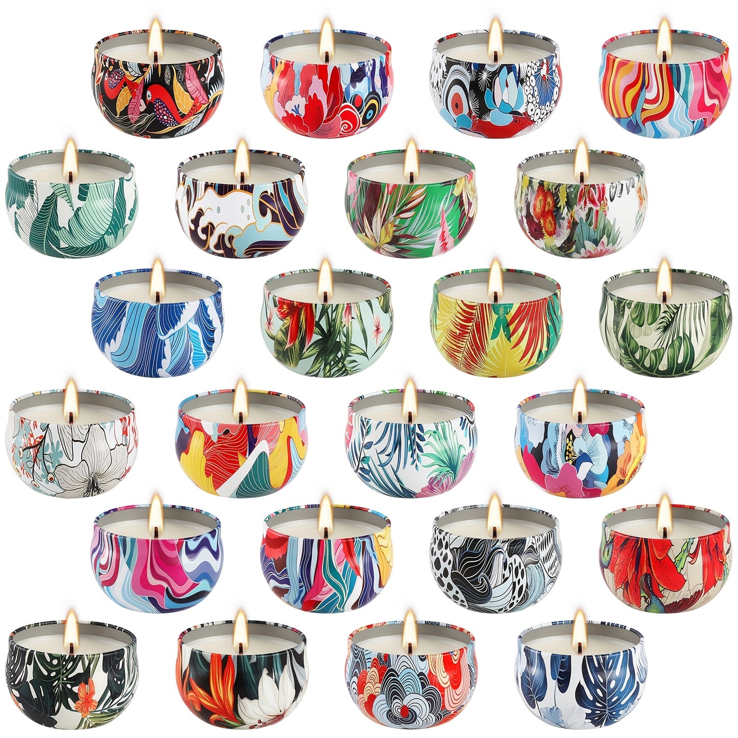 Set of 24 Scented Candles - 2.5 Oz Candle Gift Sets - Made from Soy Wax with Essential Oils - Perfect Gifts for Mothers, Friends, And Colleagues