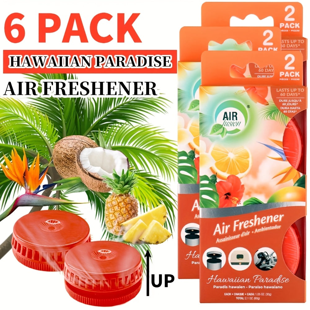6 Packs Air Freshener, Total Of 6 Pack Lasts Up To 30 Days Each. Odor Eliminator For Small Spaces, For Bathroom, Kitchen, Garbage Can, Cat Litter Box, Car