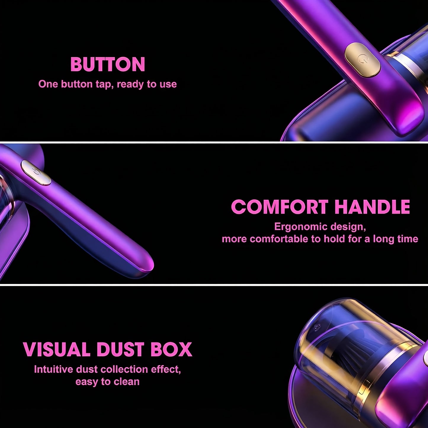 Handheld Mattress Vacuum - Heavy-Duty 12Kpa Low Noise Deep Cleaning Machine Suitable for Beds, Sofas, Pillows & Mattresses - Portable Stain,, Allergen Removal