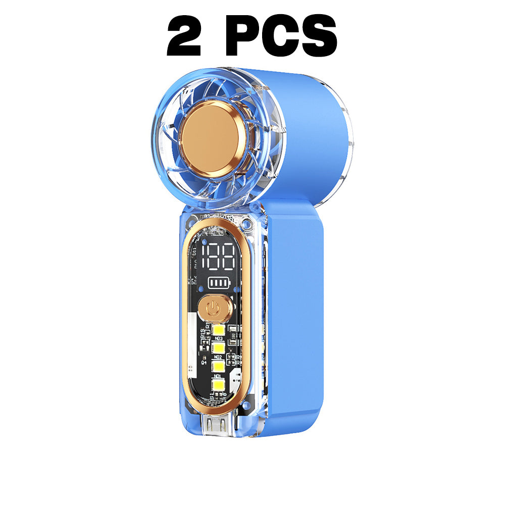 2 Pack Mini Handheld Fan, Compression Small Wind Cannon with SOS Mode, Lightweight Design, 22000 Rpm High speed Wind, 100 Gear Stepless Adjustment, Long Battery Life, Low Noise Pocket Fan, a Variety of Color Schemes Optional, Essential for Outdoor Camping