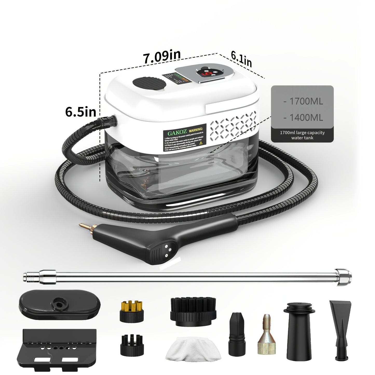 High Pressure Steam Cleaner, Steam Cleaner Handheld, High Temperature Carpet Cleaner, Handle Gear Switch Adjustment, LCD Display, 40.58oz Water Tank Capacity, Suitable for Kitchen Fumes, Sofas, Easter Gifts,