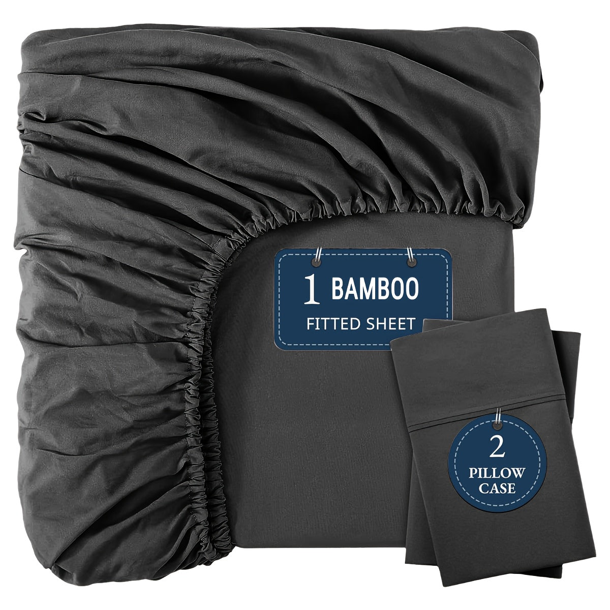 Bamboo Sheets Sets, Cooling, Breathable, Soft, Deep Pocket, Queen Size Extra Thick 3pcs Set (1 Fitted Sheet, 2 Pillowcases), Bottom Sheet, Fits Mattress Up To 15" Deep - Sepia Rose