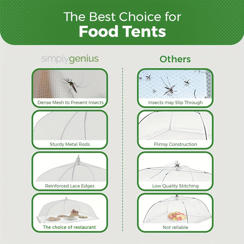Three Sets of Large And Tall Pop-Up Mesh Food Covers - Ideal for Outdoor Gatherings, Picnics, Barbecues, And Beyond!
