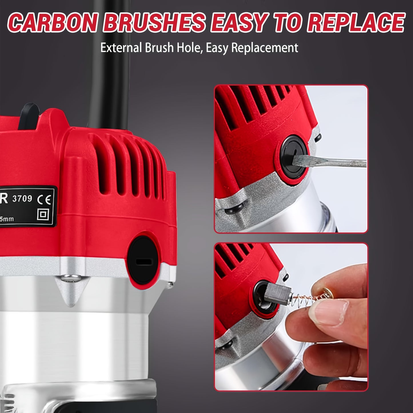 800W Compact Wood Router, 30000r/min Heavy-Duty Electric Wood Router, Hand Wood Router Tool with 15pcs 1/4" Router Bits for DIY And Woodworking, Trimming, Carving, Nonslip Handle, Precision Engraving