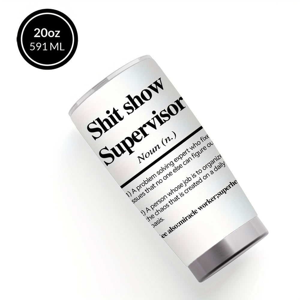 Supervisor Quotes Design Coffee Mug, Stainless Steel Insulated Tumbler with Lid And Straw, Beverage Container & Travel Cup for Hot & Cold Drink, 20oz Camping Drinkware, Ideal Gift for Birthday, Holiday, Parties, Halloween, Thanksgiving Day, Christmas