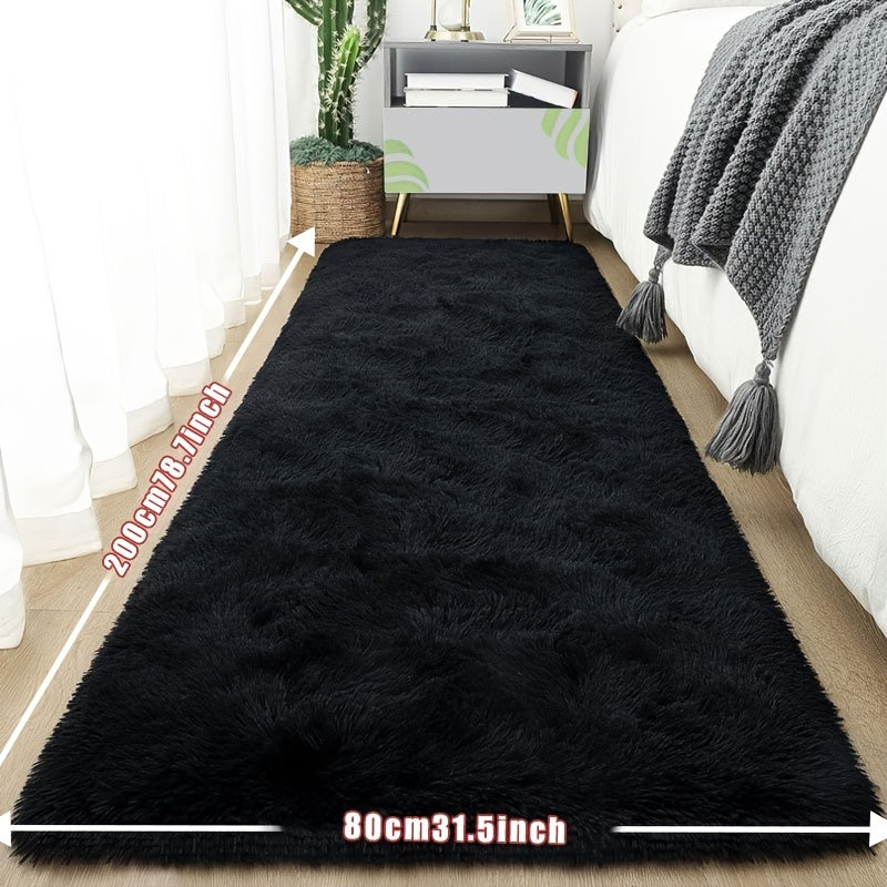 1pc Tie-Dye Plush Soft Interior Fluffy Mat, Modern Luxury Plush Mat, Absorbent, Non-Slip &, Suitable for Living Room and Bedroom Areas, Home Decor