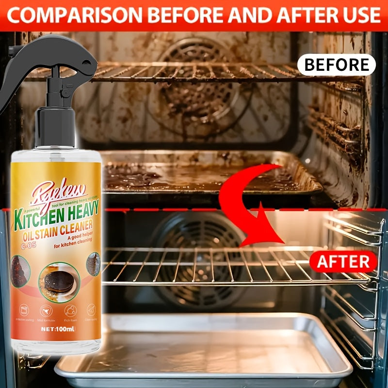 Heavy-Duty Oven & Kitchen Degreaser Spray - Fume-Free Fast-Acting Formula Suitable for Stubborn Grease on Ovens, Stovetops, Cookware, & Metal Surfaces - for Stovetops, Pots/Pans - Liquid Spray