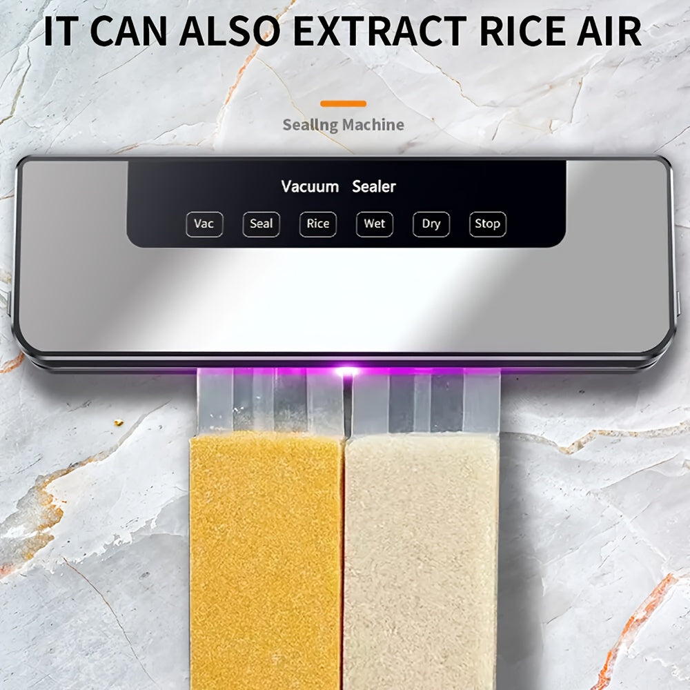 65 KPA Commercial Vacuum Sealer Machine | Seal with 50 Free Bags, Dry/Moist Modes, 6-in-1 Sealing Machine for Storage & Sous Vide, Automatic Sealing Machine, Preservation System for Home Kitchen, Easy to Clean, Vacuum Sealer Bags, Abs Material