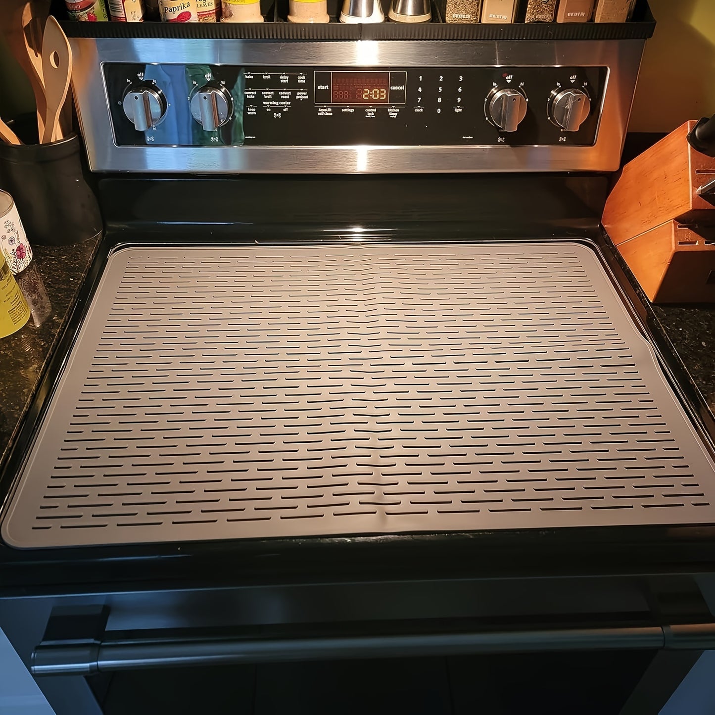 Silicone Covers for Electric Stoves - 28 X 20 Ceramic Stove Protector, Heat-Resistant Glass Cooktop Cover, And Dish Drying Mats for The Kitchen.