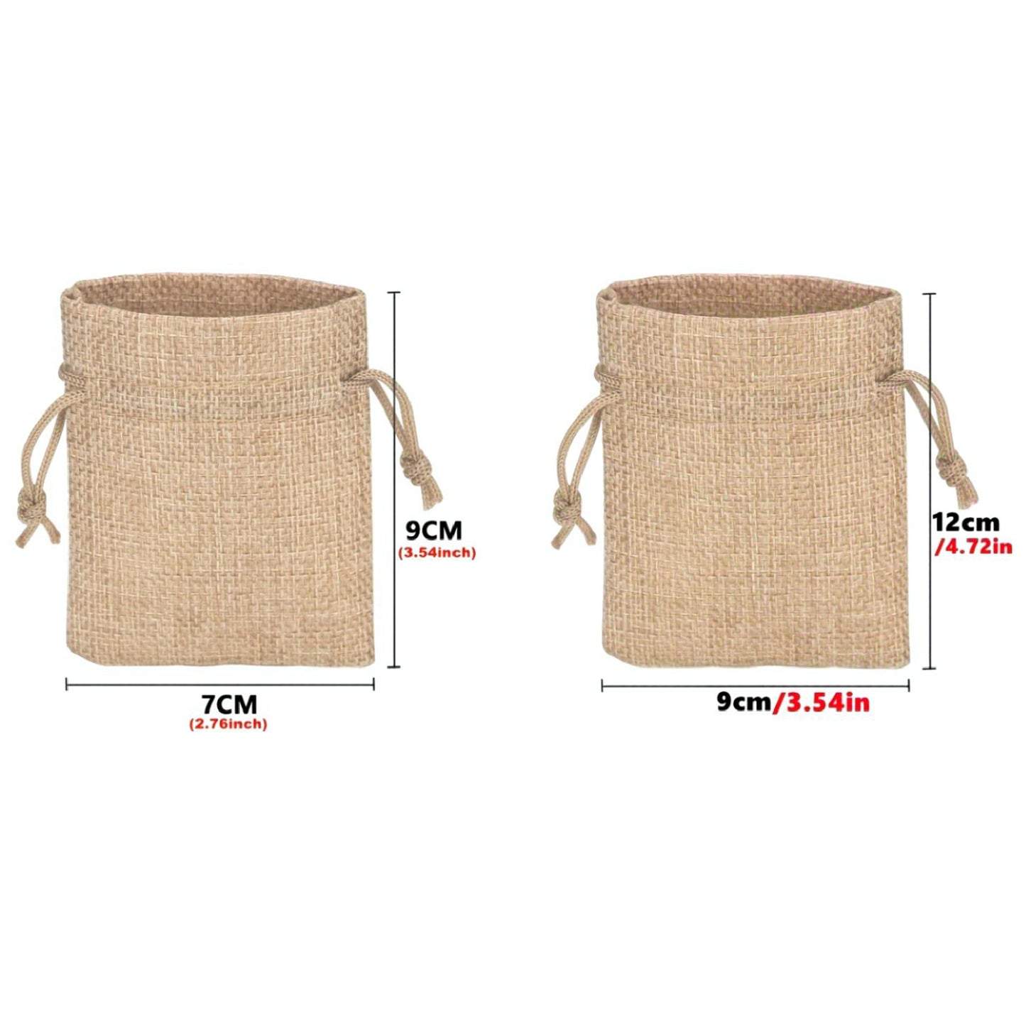 Set of Natural Jute Drawstring Bags - Multipurpose Storage Pouches for Party Favors, Wedding Gifts, Packaging - Reusable Bagschristmas