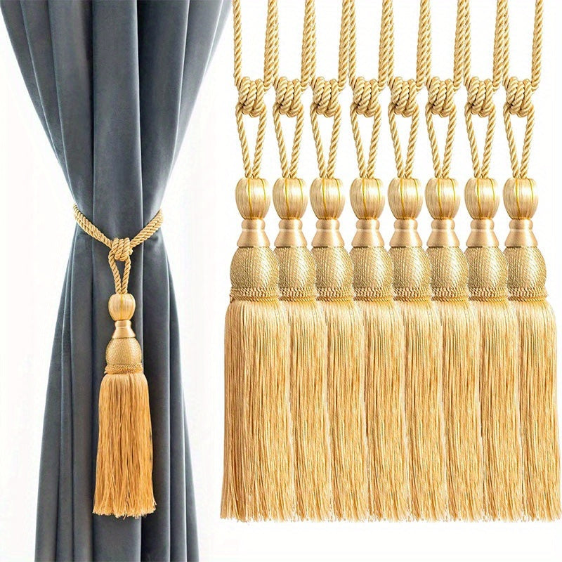 4/8pcs Elegant Hand Woven Curtain Tie with Golden Accents And Colorful Tassels - Classic Home Decor Curtain Tie Backs Arabic Curtain Ties