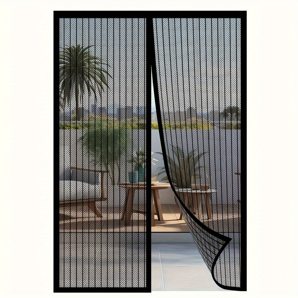 Heavy-Duty Retractable Magnetic Screen Door - Pet-Friendly & Insect Proof Barrier, No Electricity Needed, Magnetic Closure for Patio, Sliding Doors - Durable Polyester Mesh Screen, Easy Installation for Homes with Pets & Open Doors, Magnetic Door Screen,