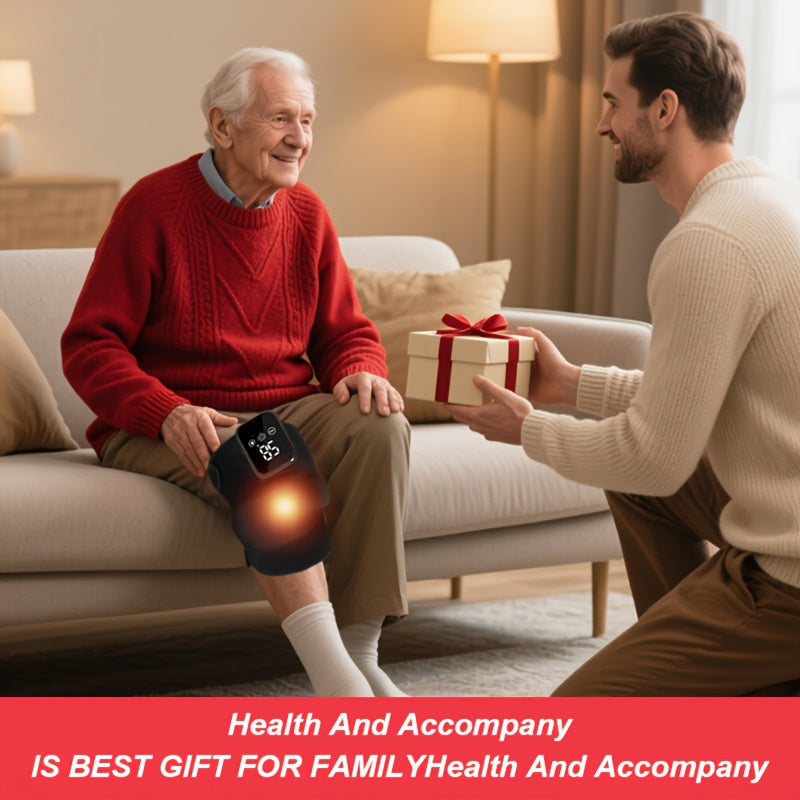 Heated Knee Massager, Wireless Design, Portable Heated Knee Pad For Warmth, 3-in-1 Shoulder And Elbow Heating Pad With Vibration, 3800mAh Battery Knee Pad, The Best Gift For Elders And Friends