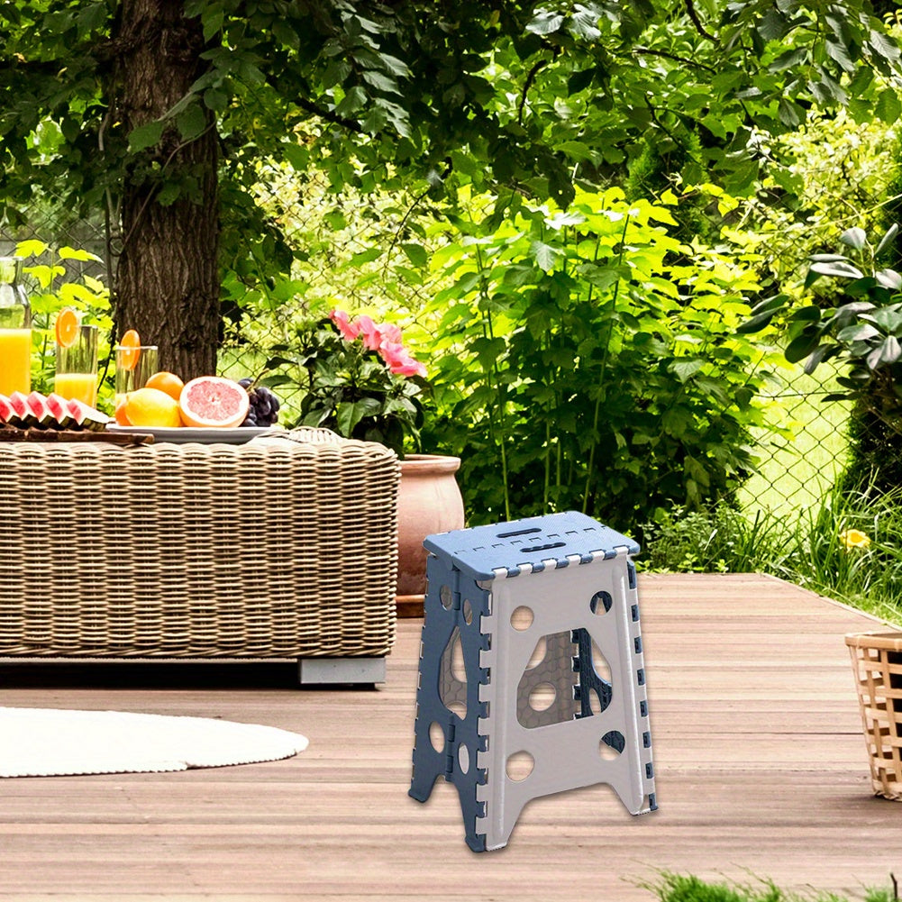 19-Inch Heavy-Duty Folding Step Stool with Handle, Suitable for Kitchen And Camping, Features a Non-Slip Design And Supports a Maximum Weight of 400 Lbs