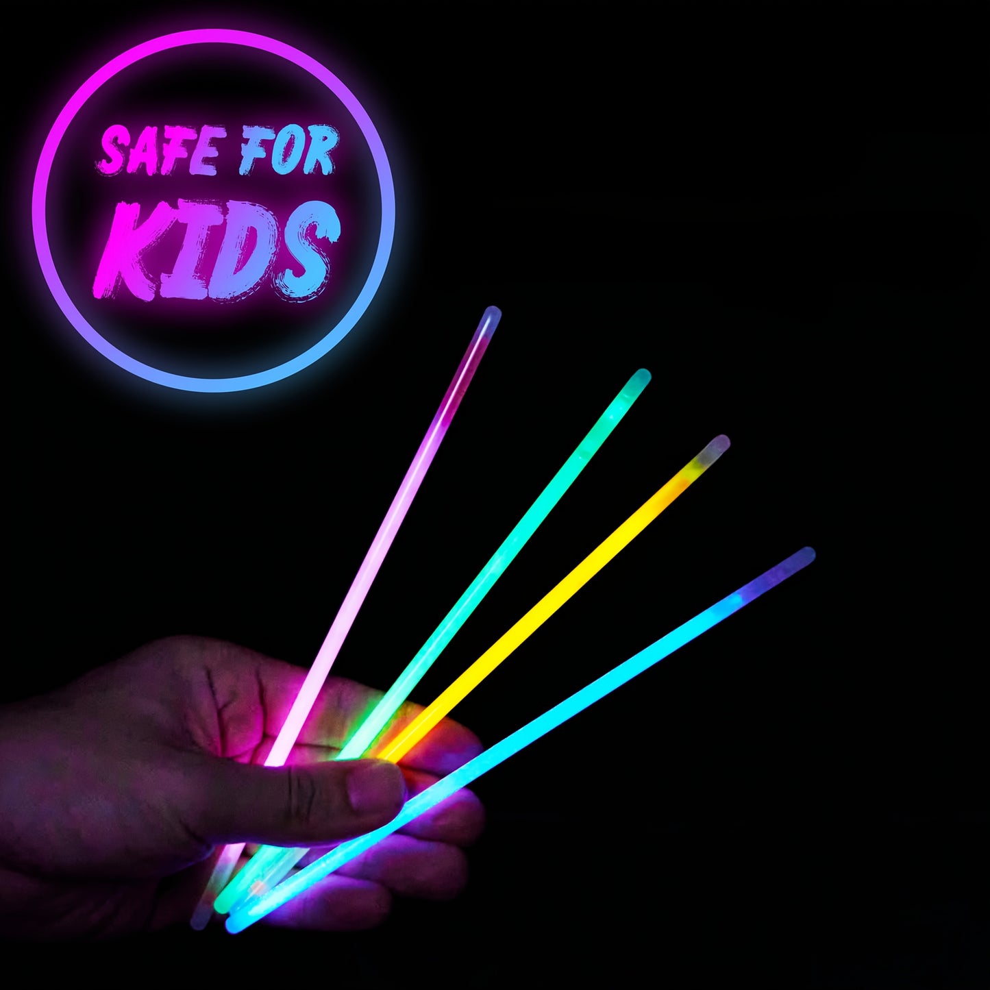 Gift for Her/Him 300pcs Glow Sticks Bulk 8" Glowsticks, Glow Stick Bracelets Necklaces, Glow in The Dark Party Favors, Easter, Christmas, Halloween Party Supplies Pack, Football Party Supplies, Halloween Party Favors Gifts