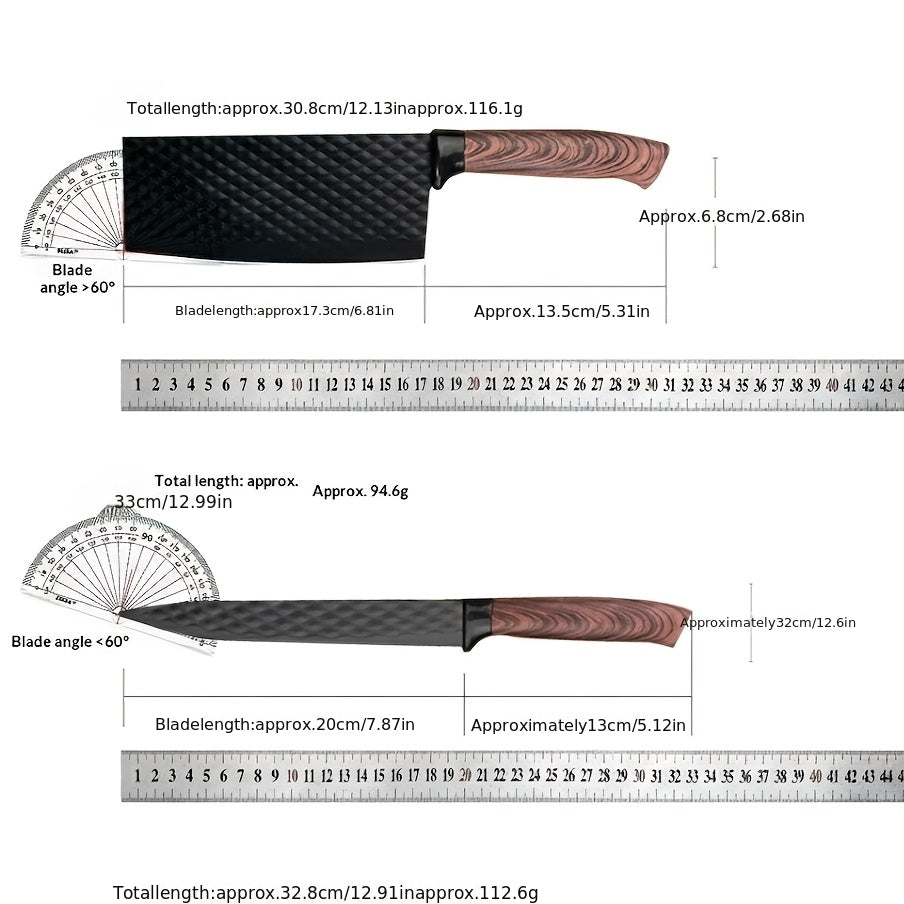 Kitchen Knife Set 6-Piece Professional Chef's Knife Set | High Carbon Stainless Steel Ultra-Sharp Blades | Non-Stick Ergonomic Wooden Handle | Chef Slicing Scraper Scissors | Home & Gift Box Set