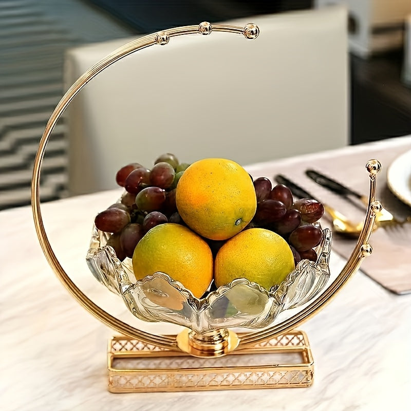 Modern Glass MoonFruit Plate - Elegant Light Luxury Fruit Bowl | Creative Minimalist Home Decor, European-Style Serving Tray for Living Room, Dining & Kitchen, Centerpiece, for Party(Thanksgiving Day | Christmas | New Year)