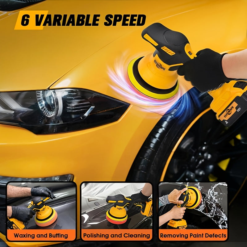 Cordless Car Polisher for Dewalt 20V Battery, Polisher And Damper, 6 Variable Speeds, Up to 6800 Rpm, Cordless Polisher for Car Detailing/polishing/waxing (battery Not Included). A Perfect New Year's Gift Or Christmas Present for Men And Husbands.