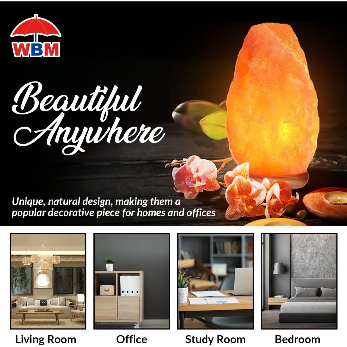 2 Pc Himalayan Glow Pink Salt Lamps, 4-7 lbs Natural Crystals with Neem Wood Base & USB Dimmer Switch, Warm Soothing Bedroom Glow for Relaxation & Home Décor