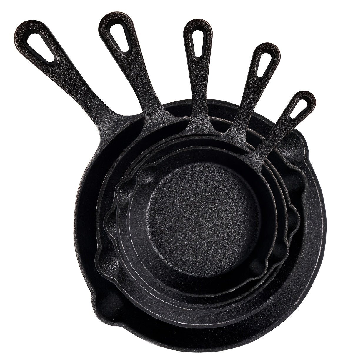 Cast Iron Skillet, Cast Iron Frying Pan Uncoated Set, Frying Pan with Drip Spout, Heavy Duty Pan Cookware, Household Pans, Kitchen Accessories, Home Cooking, Suitable for Frying, Stir-Frying, Cooking, Baking