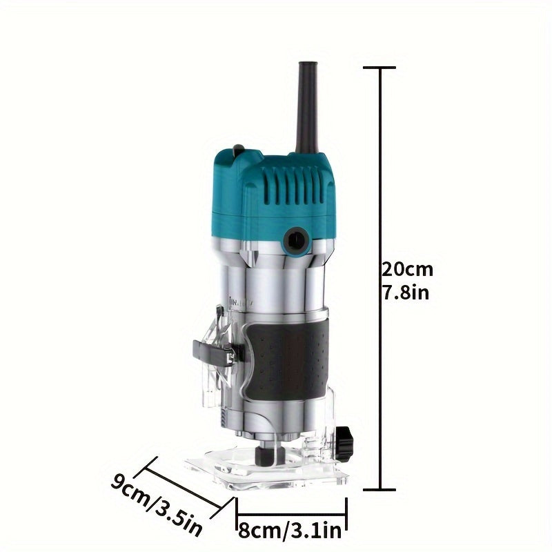 Compact 800W Wood Router - Router for Woodworking with 35000RPM, Edge Guide, And Roller Guide for Precise Trimming And Profiling