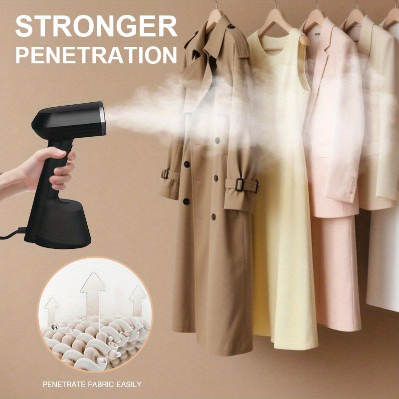 Compact Handheld Garment Steamer for Clothing. Heats Up in 30 Seconds, Features a 9.13oz Large Water Reservoir, Ergonomic Grip, And Removable Base Suitable for Shirts, Blouses, And Dresses. Ideal for Home And Travel Use
