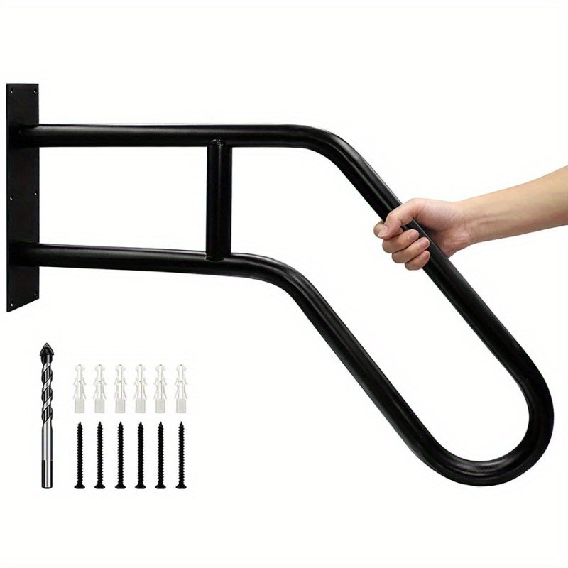 Handrails For Outdoor Steps Anti-slip Handrails For 1-3 Steps U-Shaped Handrails For Porch, Garden, Yard Stairs Wall Mounted Handrail For The Elderly, Kids, Disabled, Pregnan