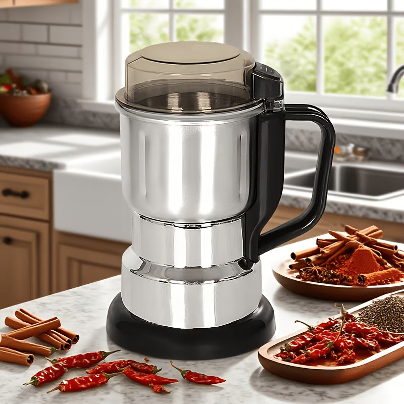 Grinde, Powerful Motor 10S Fast Grinding, Grain Mill for Beans Spices, Nuts, 4-Blade Stainless Steel Electric Coffee Bean Grinder, 400G/400Ml/14Oz Deepen Grind Chamber, Wet And Dry Food Processor, Quickly Evenly Grinding, One-Button Control