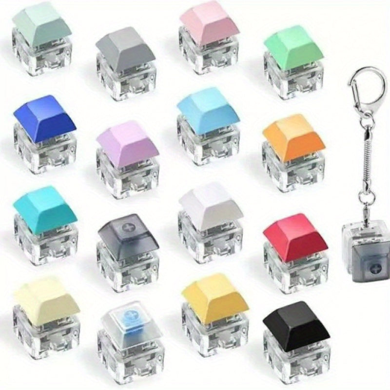 20 Keyboard Anxiety Keychains, Suitable for Adults, Finger Tip Key Caps, Used as Relax Gifts, Multiple Party Favor Packs