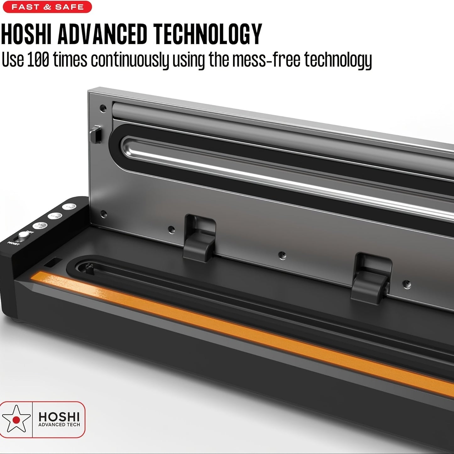 Ikigai V10 Pro Vacuum Sealer Machine, 80kPa Powerful Suction Automatic Food Vacuum Sealer, Dry/Wet Modes, Easy-to-Clean, Engineered to Enhance Your Lifestyle
