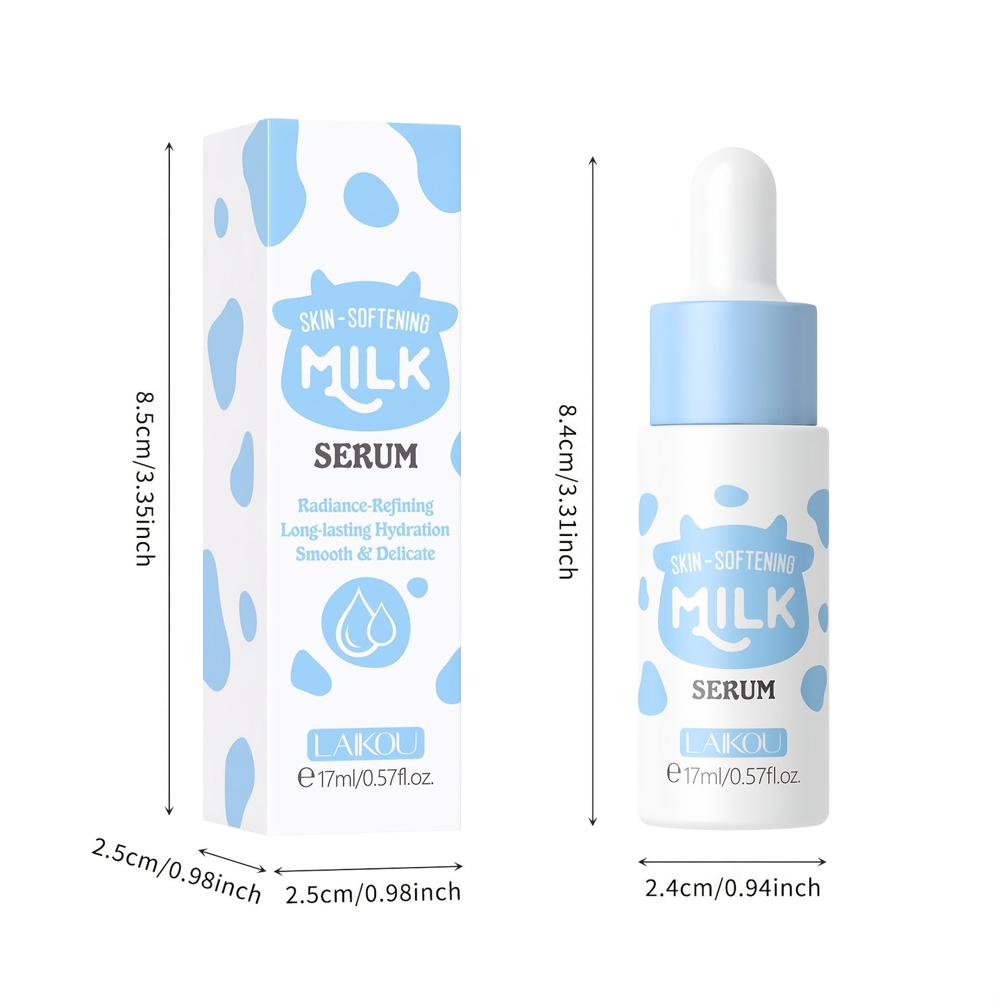 LAIKOU Milk Radiant Serum 0. 57fl. Oz, Day & Night Essence, Deep Hydrating, Contain Vitamin E, Shea Butter & Niacinamide