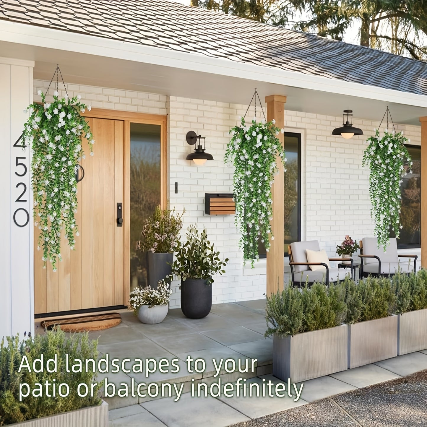 Elegant 10pcs Artificial Hanging Plants - Lifelike UV Resistant Faux Flowers Vine Fake Ferns for Indoor And Outdoor Spring Summer Wedding Party Patio Balcony Decor