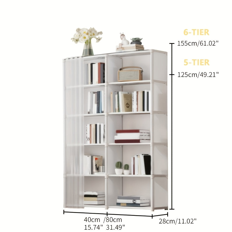6-Story Multi-Purpose Storage Rack, Easy to Install, 15.75-Inch Easy Clothing Storage Cabinet, Dust-Proof Miscellaneous Bookshelf, Suitable for Offices, Classrooms, Living Rooms, Bedrooms, Dormitories, Organization And Storage, Utility Racks