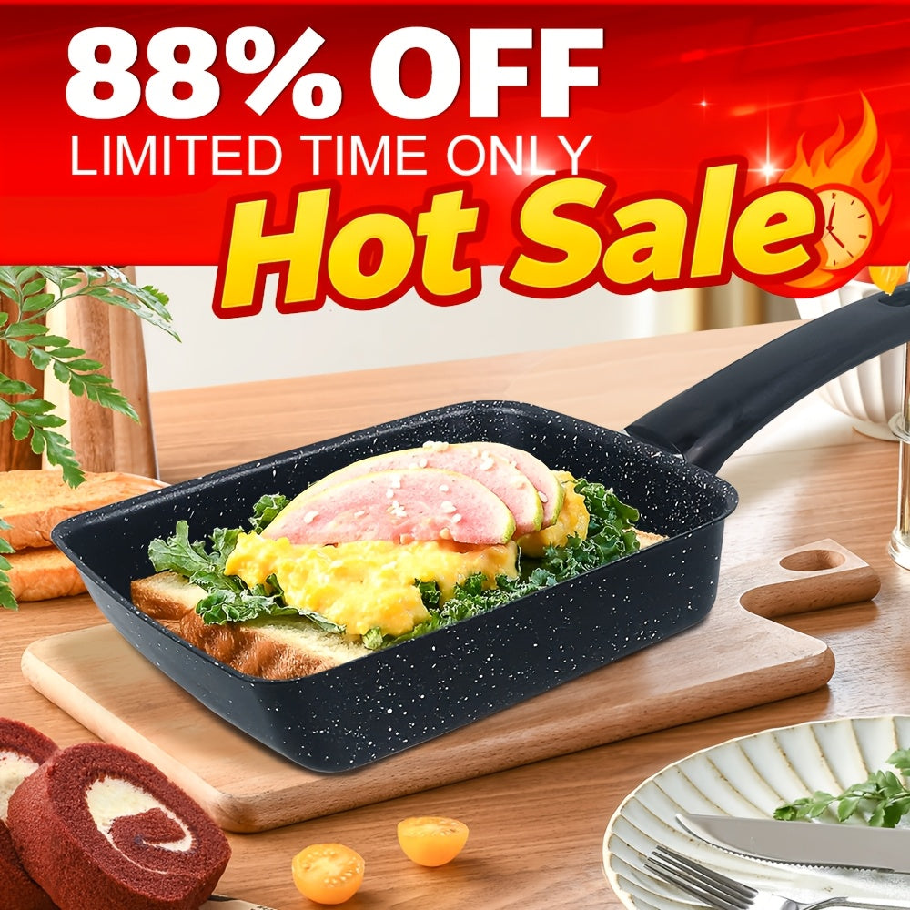 Japanese Nonstick Egg Frying Pan for Making Tamagoyaki, Rectangular Shape Ideal for Omelettes And Rolls. Suitable for Induction And Halogen Stoves, Dishwasher Safe, And Designed for Stovetop Use. Ergonomically Crafted And Built to Last