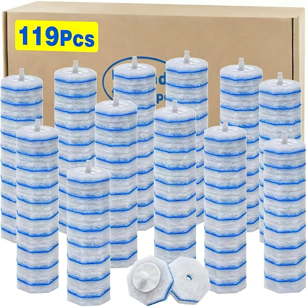 119/50/20 Count Toilet Brush Refills Without Handle, Toilet Brush Heads Compatible with CloroxxToilet Wands, Upgraded Fiber Brush Refills for Toilet Bowl Cleaning