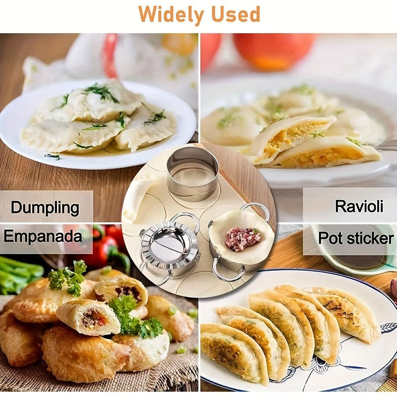 13pcs Dumpling Maker Set with Wooden Handles - Versatile Ravioli, Lasagna, And Pierogi Cutter Tools, Includes Stamp Makers, Circular Dumpling Molds, And Pastry Spoons - Ideal for Homemade Pasta And Pierogi