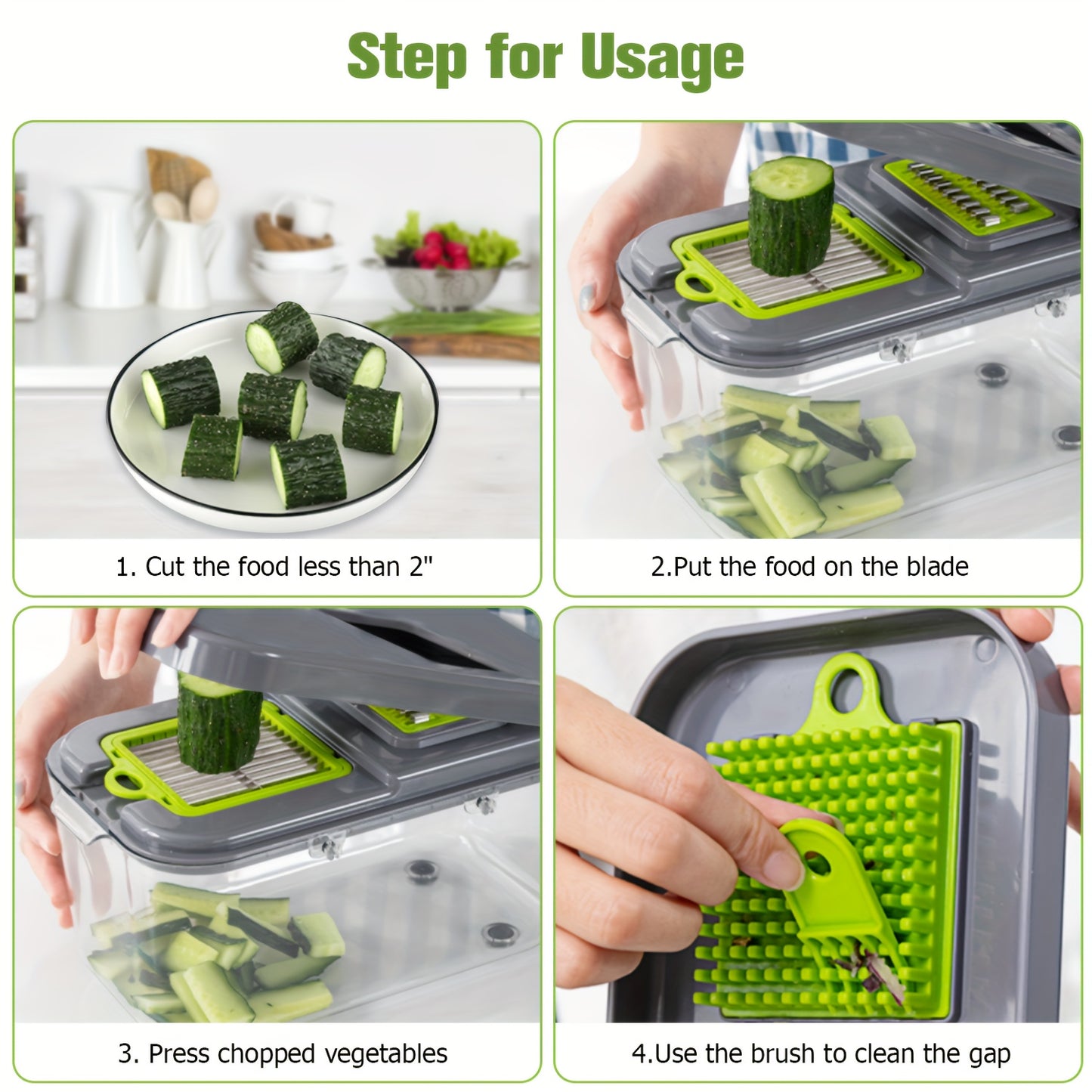 25-In-1 - Vegetable Chopper, Onion Cutter, Egg Mandoline Slicer, Food Chopper with Container, Essential Kitchen Gadget for Meal Prep Cooking Convenience (Green)