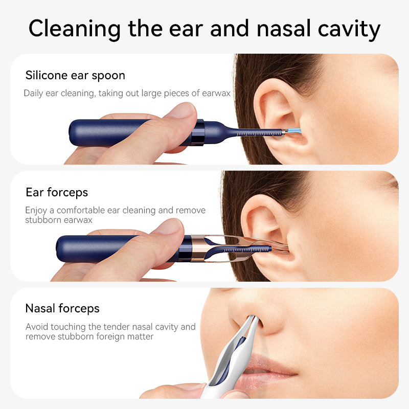 Earwax Removal Tool Set with Light & Camera - Rechargeable Battery-Powered, Earwax Cleaner for IOS & Android, Nose Picker, Ear Cleaning Kit, Birthday Gifts for Adult, Local Warehouse, Travel Essential, Shopping Festival, Mother'S Day
