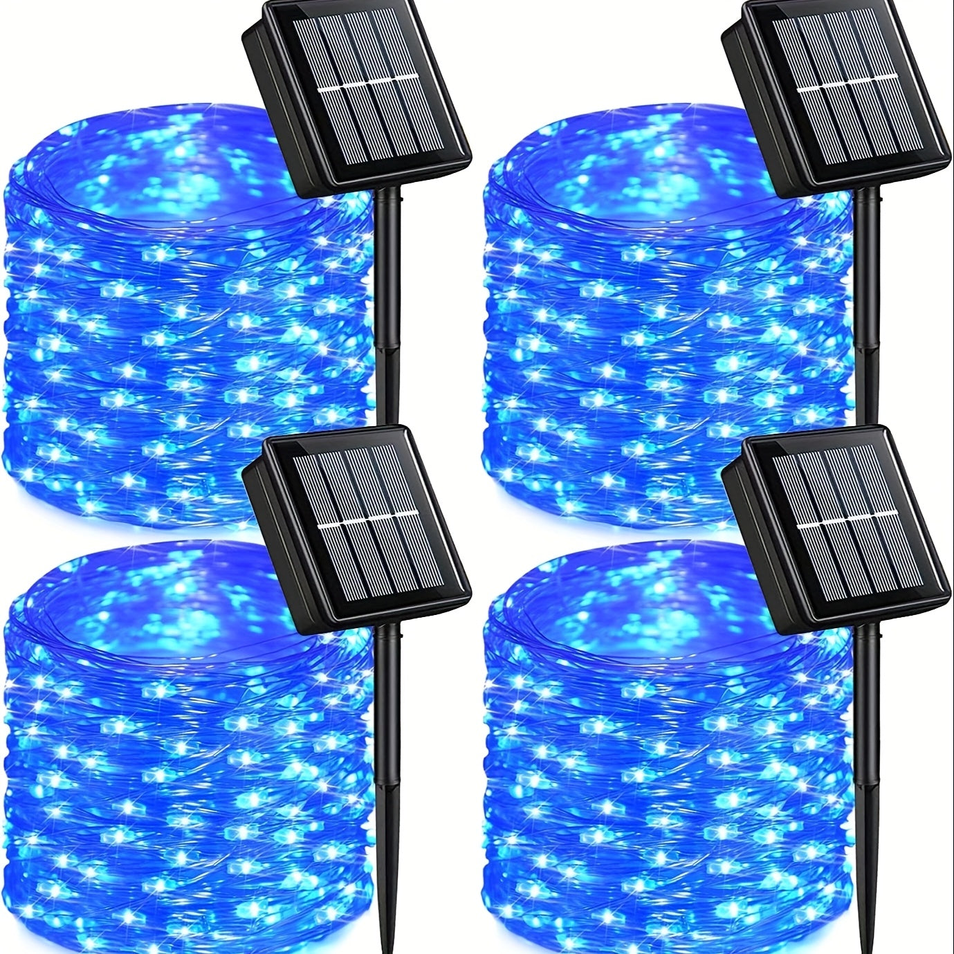 2/4/8 Pack Solar Fairy Lights, 330 LED Outdoor Solar Christmas Lights, 8 Modes Wire Solar Twinkle String Lights for Christmas Tree Wedding Party Garden Patio