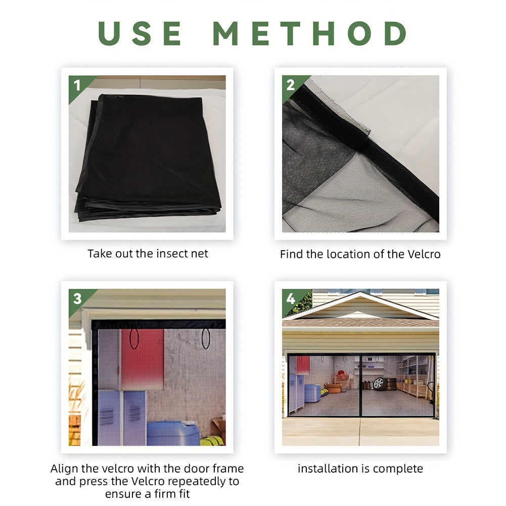 Garage Screen Door - Heavy-duty Magnetic Closure, Hands-free, Easy To Install, For 2-car Garages, Patios And Outdoor Spaces - Durable, Weather-resistant, Pest-resistant