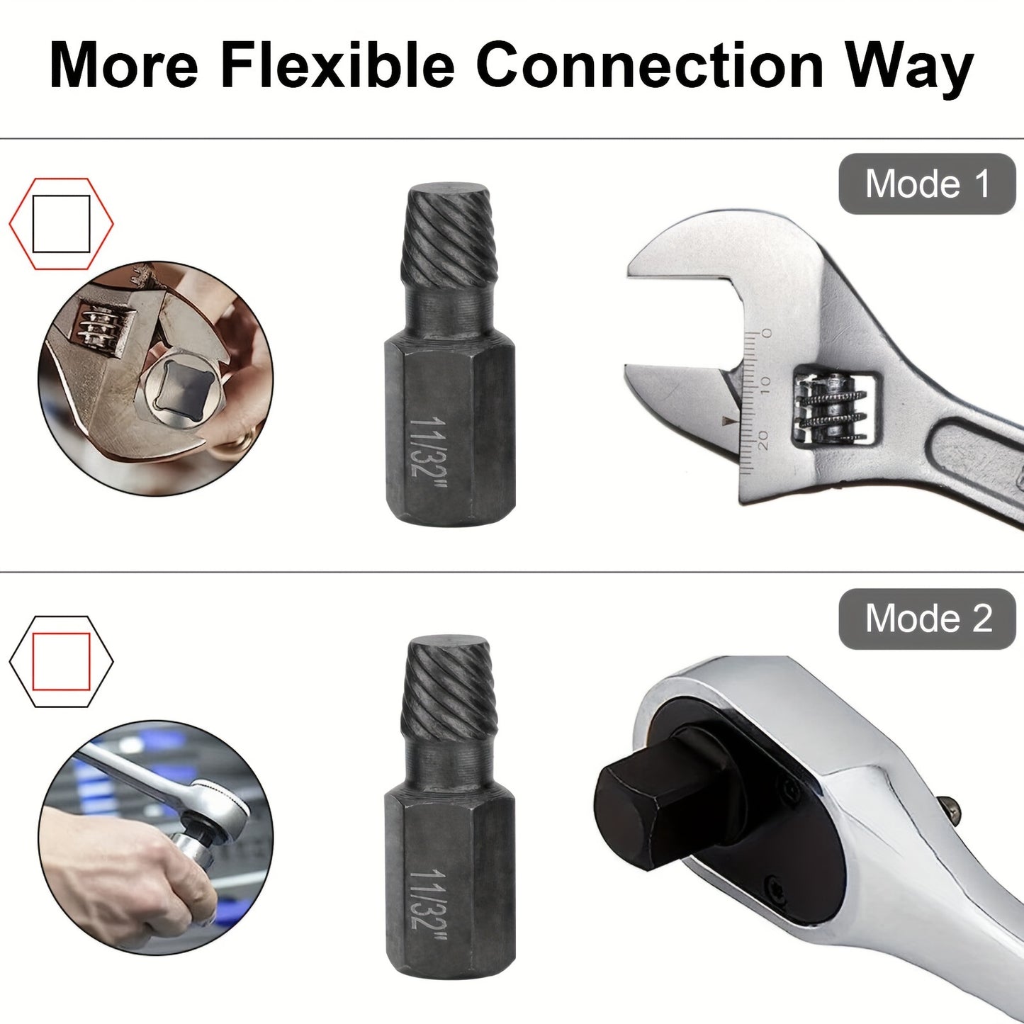 10pcs 1/8" to 13/32" Screw and Bolt Extractor Set, Alloy Steel Nut Extractor, Effortlessly Removes Broken Bolts and Screws