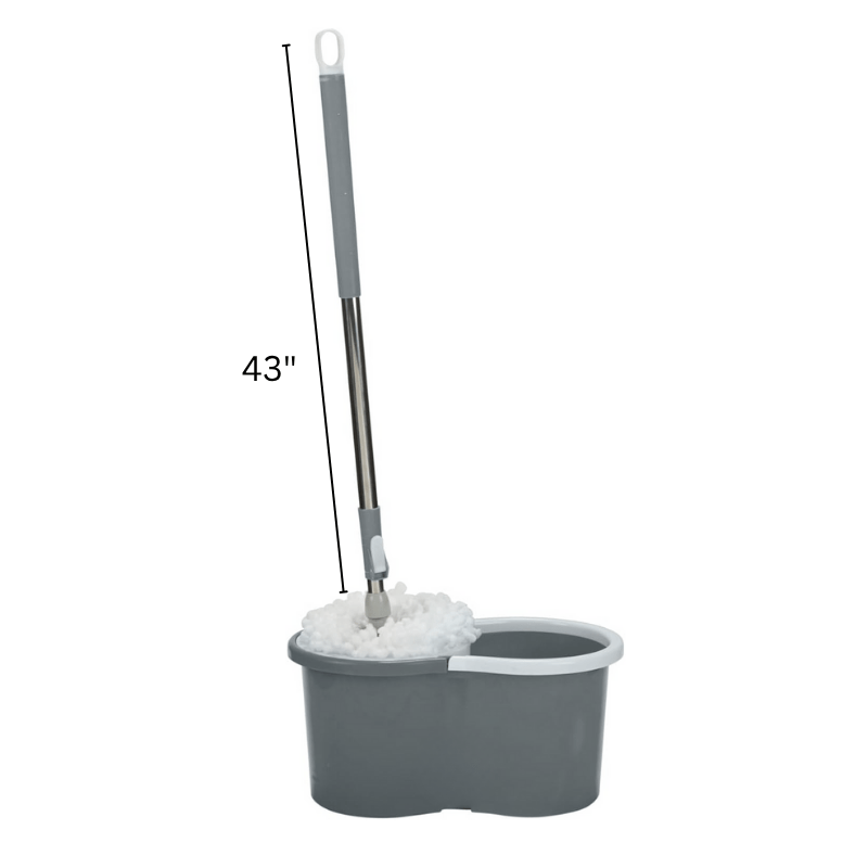 Pink Spin Mop and Bucket with Wringer Set, 360° Spinning Mop Bucket System with 4 Microfiber Mop Replacement Heads and Stainless Steel Adjustable Handle for Floor Cleaning