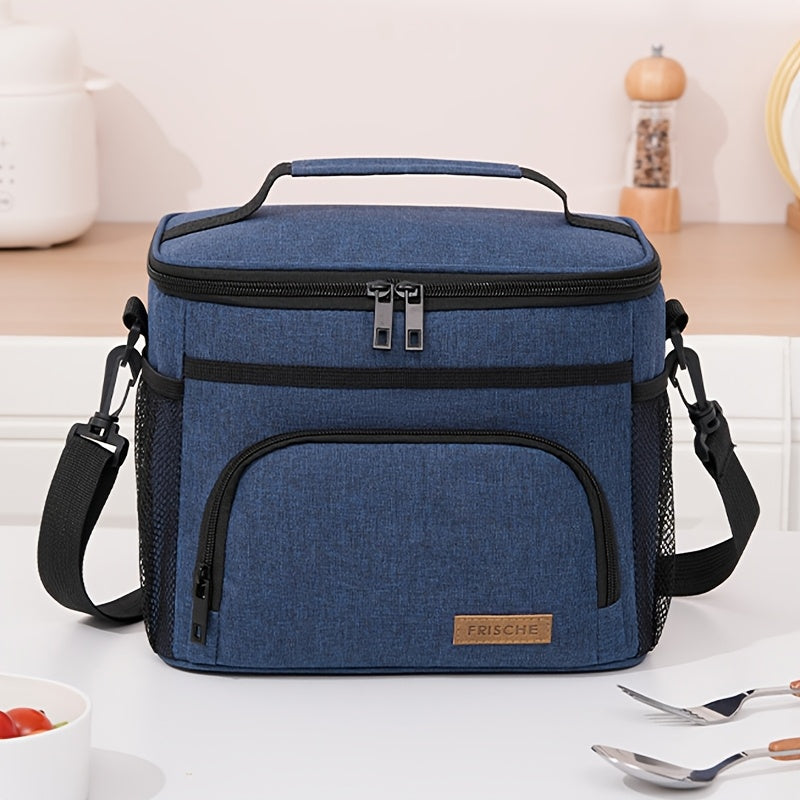 Newest Insulated Lunch Bag, Reusable Insulated Lunch Bag for Men And Women, Leakproof Freezer Bag with Adjustable Shoulder Strap, Portable Fresh Cooler Bag, Outdoor Insulated Handle Bag for Office, Travel, Beach, Picnic, Camping, School