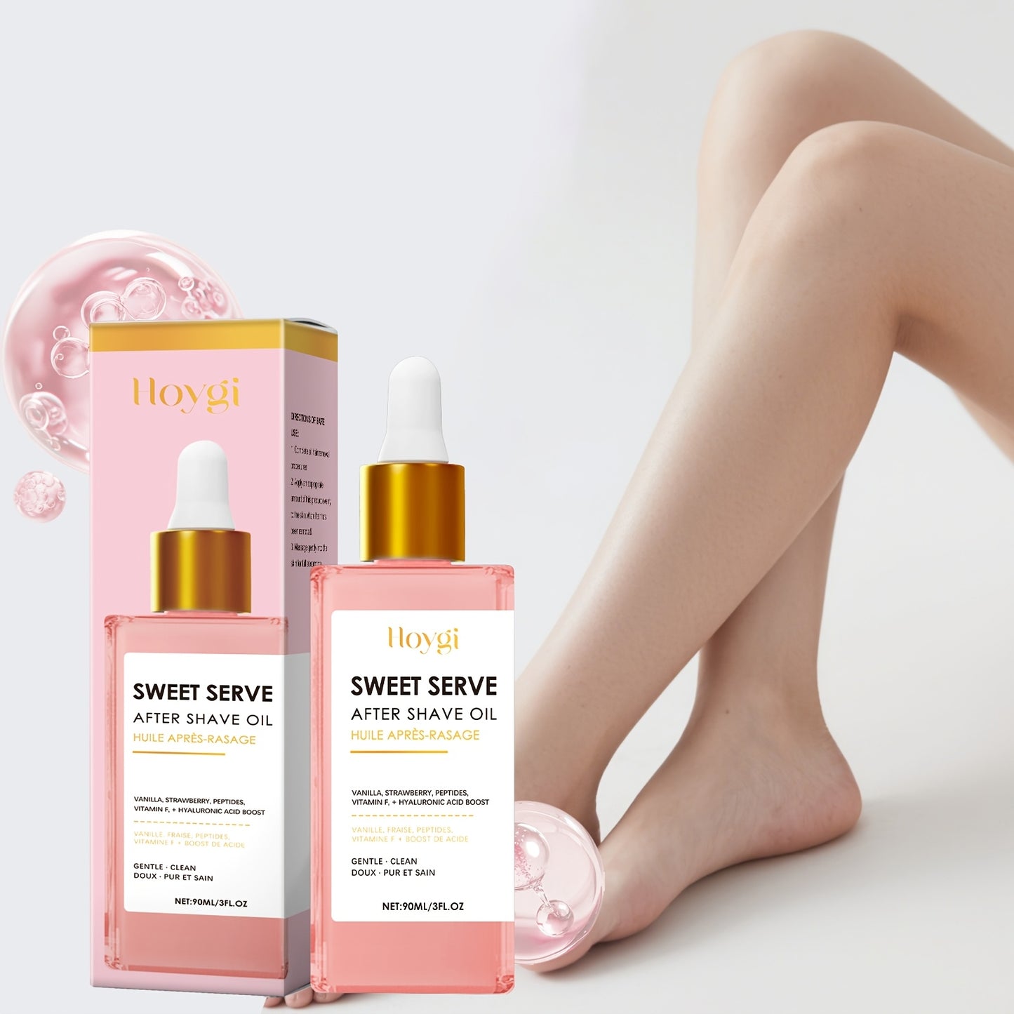 3.04oz Strawberry Scented Post-Shave Hair Removal Care Essential Oil, Enriched with Linolenic Acid And Hyaluronic Acid, Gently Moisturizes And Softens The Skin. Convenient And Portable for Easy Use, It Makes an Ideal Gift