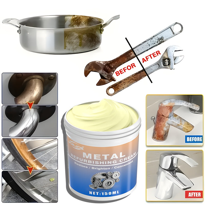 Professional Grade Metal Polishing Paste-multi-purpose Metal Repair Cream/chrome Repair And Polishing, Suitable for Automotive Chrome Repair, Kitchen Appliances, Ovens, Range Hoods, And Other Metal Polishing Applications.