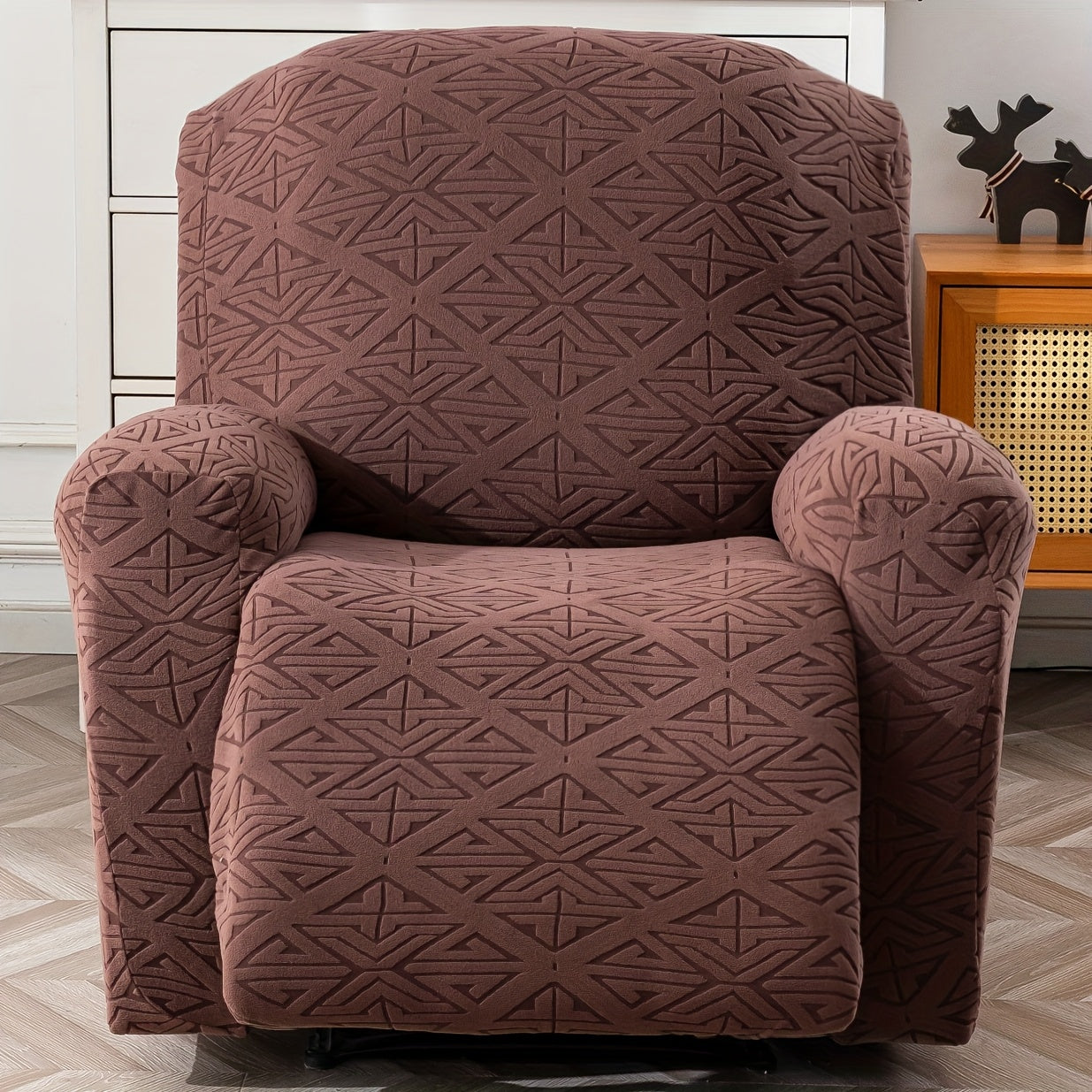 4pcs Stretch Recliner Slipcovers Recliner Chair Covers Lazy Boy Recliner Covers Non-Slip Reclining Furniture Protector Sofa Couch Cover with Elastic Bottom, Home Decor