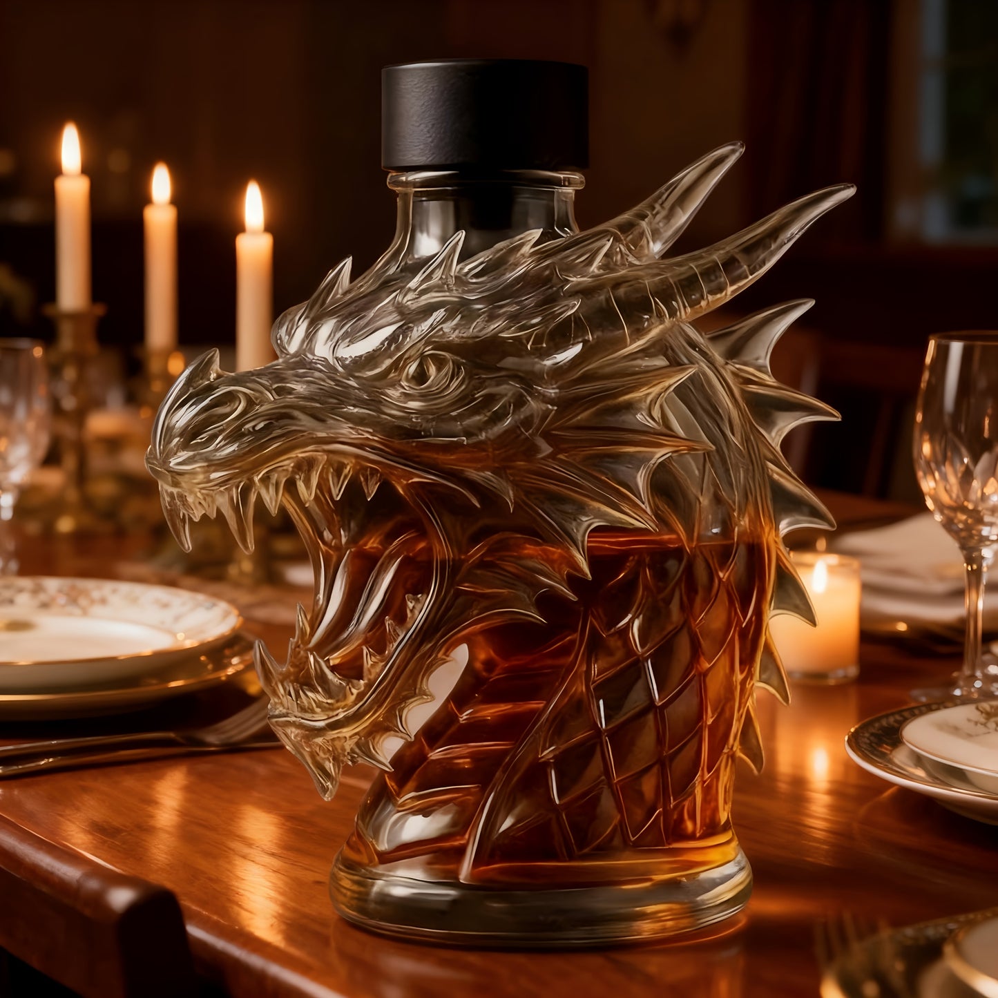 A Uniquely Designed Wine Decanter with a 3D Design, 10.14oz Whiskey Bottle. Suitable for Home Decor, Restaurants, and as a Christmas or New Year Gift, It Is the Perfect Holiday Present