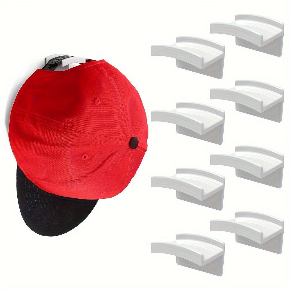 20pcs Wall-Mounted Hat Hook - Strong Adhesive Baseball Cap Hooks, Multi-Purpose Storage Organizer For Hats & More, Black & White, Hat Rack