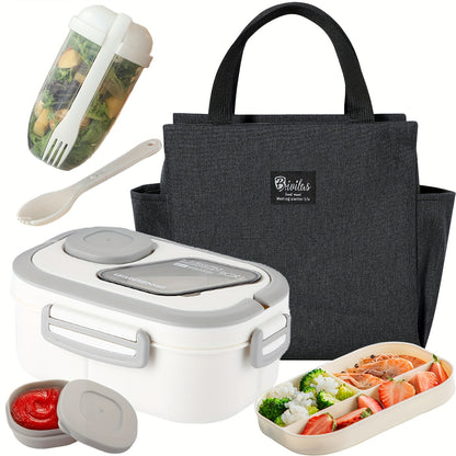 Black Friday Premium Picks- 2 Layered Multi Grid Lunch Box Set. Bento Boxes with Cup And Lunch Bag for School, Office And Outdoor Picnics. |Food Storage Container | Kitchen Accessories | Lunch Box Set/single Lunch Box|