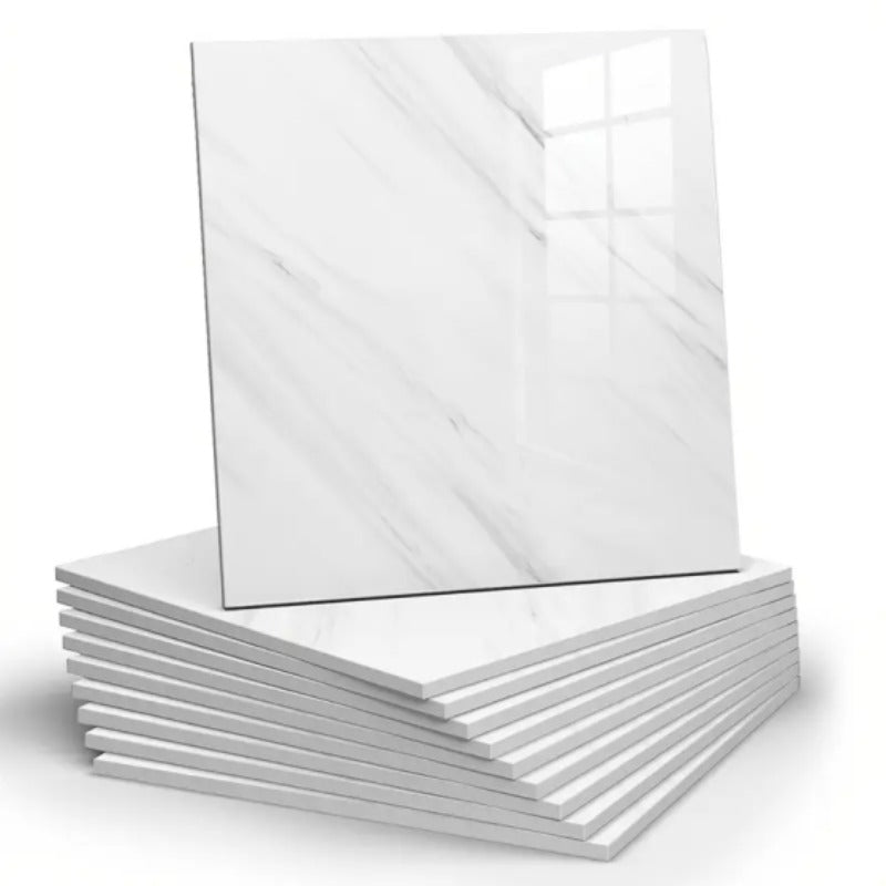 20pcs 11.8-Inch Square Space-Style Tiles, Waterproof PVC Material, Self-Adhesive, Suitable for Bathroom, Kitchen, And Living Room Interior Decorative Panels, Bathroom Tiles